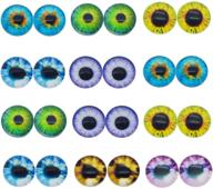 🐉 40pcs 15mm dragon eyes round glass cabochon flatback jewelry findings - animal eye dome cameo pendant settings (pairs) logo