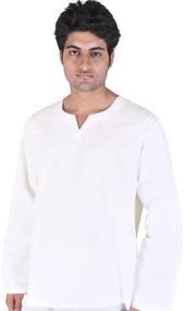 img 1 attached to Exotic India Plain White V Neck