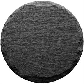 img 2 attached to 🥃 GOH DODD Slate Rustic Round Stone Coasters 4 Inch - Set of 8 Handmade Coasters with Holder for Bar and Home, Black - Ideal Drink Coasters
