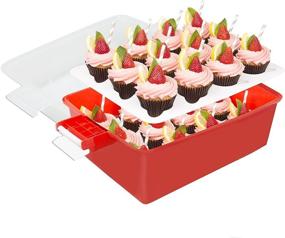 img 3 attached to 🧁 24 Large Cupcake and Muffin Carrier - Convenient 2 Layer Snap-on-Lid Caddy Container for Easy Transport and Storage