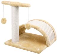 toysboom 15-inch 3-in-1 cat scratching post for indoor cats - interactive toy balls and natural sisal scratch bridge logo