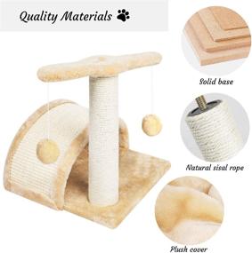 img 1 attached to TOYSBOOM 15-inch 3-in-1 Cat Scratching Post for Indoor Cats - Interactive Toy Balls and Natural Sisal Scratch Bridge