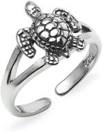 🐢 sterling silver sea turtle adjustable toe ring: boho beach nature jewelry by silverline jewelry logo