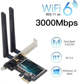 img 3 attached to 3000 Мбит/с Wi-Fi 6 AX200NGW ПК - надпись WLAN адаптера PCI-E ПК для рабочего стола с двумя диапазонами BT5.2 WiFi 802.11ax PCI сетевая карта для маршрутизатора AX ax11000 - скорость MU-MIMO Гигабит - поддержка видеоигр 4k 8k - Windows 10, 64-разрядная система