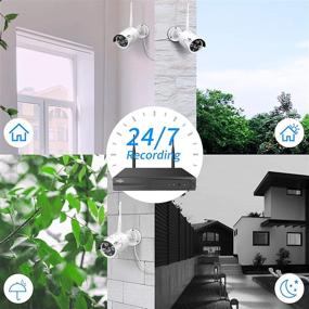 img 2 attached to 📷 8CH NVR Hiseeu Wireless Security Camera System with Pre-Installed 3TB HDD, 8Pcs 2K WiFi Surveillance Camera, 1296P Waterproof Bullet Camera with One-Way Audio, Motion Alert, Remote Access - Indoor/Outdoor
