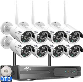 img 4 attached to 📷 8CH NVR Hiseeu Wireless Security Camera System with Pre-Installed 3TB HDD, 8Pcs 2K WiFi Surveillance Camera, 1296P Waterproof Bullet Camera with One-Way Audio, Motion Alert, Remote Access - Indoor/Outdoor