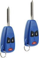 blue set of 2 key fobs for chrysler aspen pt cruiser/dodge caliber dakota durango magnum nitro ram/jeep compass patriot wrangler/mitsubishi raider - keyless entry remote logo