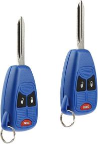 img 2 attached to Blue Set of 2 Key Fobs for Chrysler Aspen Pt Cruiser/Dodge Caliber Dakota Durango Magnum Nitro Ram/Jeep Compass Patriot Wrangler/Mitsubishi Raider - Keyless Entry Remote