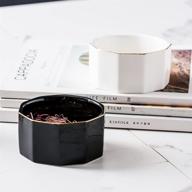 🖇️ yosco ceramic marbling paper clip holder – stylish black desk organizer for office binders and clips logo