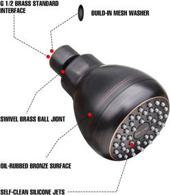 img 3 attached to Enhanced Shower Experience: High Pressure Anti-leak Shower Head with Adjustable Metal Swivel, Filter & Rainfall Massaging - Even at Low Water Flow! (Oil Rubbed Bronze)