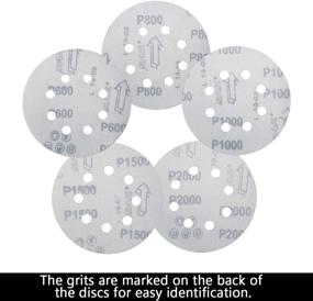 img 2 attached to 🔸 Sackorange 100 PCS 5 Inch 8 Holes Hook and Loop Sanding Disc Sandpaper: High-Quality Assorted Grits Pack for Random Orbit Sanders (20 pcs Each of 600, 800, 1000, 1500, 2000 Grits)