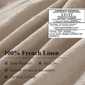 img 3 attached to Ivellow Linen Duvet Cover King Set: Premium 100% Washed French Flax Bedding - Soft, Breathable, Comfy & Natural - 104”x 90” Size - Includes 1 Comforter Cover with 2 Pillowcases