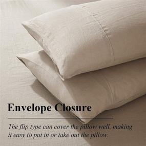 img 2 attached to Ivellow Linen Duvet Cover King Set: Premium 100% Washed French Flax Bedding - Soft, Breathable, Comfy & Natural - 104”x 90” Size - Includes 1 Comforter Cover with 2 Pillowcases