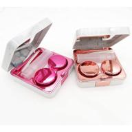 🌹 stylish rose gold marble eye contact lens case travel set with mirror and care accessories logo