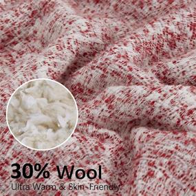 img 3 attached to 🔥 Warm and Cozy SE SOFTEXLY Sherpa Throw Blanket - Red, 50"x 60" - Perfect Winter Blanket for Couch, Bed, and Sofa - Soft Blanket with 30% Wool and 70% Cotton Blend