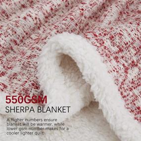 img 2 attached to 🔥 Warm and Cozy SE SOFTEXLY Sherpa Throw Blanket - Red, 50"x 60" - Perfect Winter Blanket for Couch, Bed, and Sofa - Soft Blanket with 30% Wool and 70% Cotton Blend