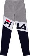 fila heritage athletic stretch blocking girls' leggings: stylish & comfy active clothing logo