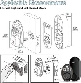 img 3 attached to 🔑 Keypad Keyless Entry Deadbolt Lock, HuTools Electronic Gate Lock with 20 User Codes, Auto Lock, 1 Time Code, 1 Button Locking, Oil Rubbed Bronze Finish