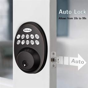 img 1 attached to 🔑 Keypad Keyless Entry Deadbolt Lock, HuTools Electronic Gate Lock with 20 User Codes, Auto Lock, 1 Time Code, 1 Button Locking, Oil Rubbed Bronze Finish