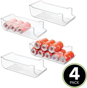 img 3 attached to 🍶 BPA Free Large Plastic Pop/Soda Can Dispenser Storage Organizer Bin - Clear, 4 Pack - Ideal for Kitchen Pantry, Countertops, Cabinets, Refrigerator - Holds 9 Cans - Food Safe