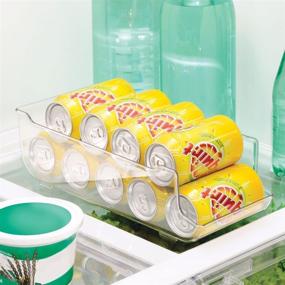 img 2 attached to 🍶 BPA Free Large Plastic Pop/Soda Can Dispenser Storage Organizer Bin - Clear, 4 Pack - Ideal for Kitchen Pantry, Countertops, Cabinets, Refrigerator - Holds 9 Cans - Food Safe