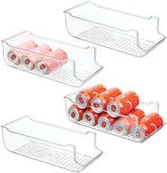 🍶 bpa free large plastic pop/soda can dispenser storage organizer bin - clear, 4 pack - ideal for kitchen pantry, countertops, cabinets, refrigerator - holds 9 cans - food safe логотип