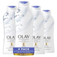 olay daily exfoliating body wash with sea salt, 22 oz, (4 pack) logo