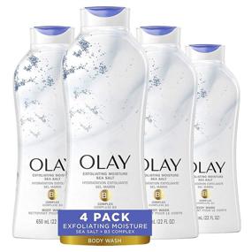 img 4 attached to Olay Daily Exfoliating Body Wash with Sea Salt, 22 oz, (4 Pack)