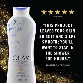 img 1 attached to Olay Daily Exfoliating Body Wash with Sea Salt, 22 oz, (4 Pack)