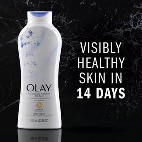 img 3 attached to Olay Daily Exfoliating Body Wash with Sea Salt, 22 oz, (4 Pack)