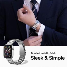 img 2 attached to 📱 Браслет Spigen Modern Fit для Apple Watch серии 7 (45 мм), серии 6/SE/5/4 (44 мм) и серии 3/2/1 (42 мм) - серебристый.