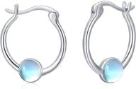 ✨ moonstone hoop earrings in 925 sterling silver | round/heart/star styles | hypoallergenic & sensitive ear-friendly | moonstone jewelry gifts for women, girls, teens logo