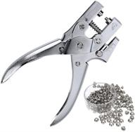 🔨 qlouni 3/16-inch eyelet hole punch pliers with 100 eyelets kit for leather fabric belt clothes decorative repair, silvery logo