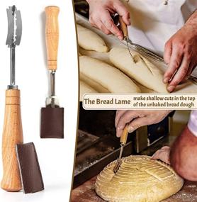 img 1 attached to 🥖 Round 9 Inch Bread Banneton Proofing Basket with Liner Cloth – Set of 2 + Bread Lame and Scraper, Ideal Baking Bowl for Sourdough and Yeast Bread Dough