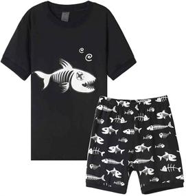 img 4 attached to Cool and Comfortable MyFav Cotton Sleepwear Summer Skateboard Apparel for Boys