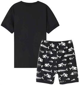 img 2 attached to Cool and Comfortable MyFav Cotton Sleepwear Summer Skateboard Apparel for Boys