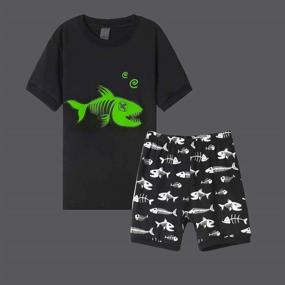 img 3 attached to Cool and Comfortable MyFav Cotton Sleepwear Summer Skateboard Apparel for Boys