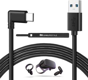 img 4 attached to 🔌 Daugee Oculus Quest Link Cable 10ft (3M) - Передача данных высокой скорости и быстрая зарядка, USB 3.1 Type C кабель на USB Type A для гарнитуры виртуальной реальности Oculus Quest и Quest 2