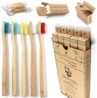 🌿 bamboogaloo organic bamboo toothbrush - 5 pack with wooden toothbrushes, cotton buds & dental floss | premium natural wood toothbrush design | medium firm bristles | plastic-free packaging logo