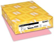 📄 purchase wausau vellum bristol cardstock (82441) - 67 lb, 8.5 x 11 inches, pastel pink - 250 sheets logo