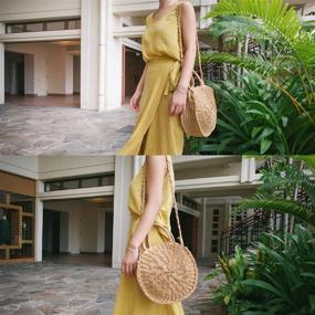 img 2 attached to 👜 Stylish Women's Straw Crossbody Bag: Trendy Weave Design for Summer Beach Purse and Handbags