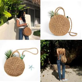 img 3 attached to 👜 Stylish Women's Straw Crossbody Bag: Trendy Weave Design for Summer Beach Purse and Handbags