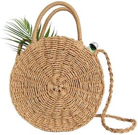 img 4 attached to 👜 Stylish Women's Straw Crossbody Bag: Trendy Weave Design for Summer Beach Purse and Handbags