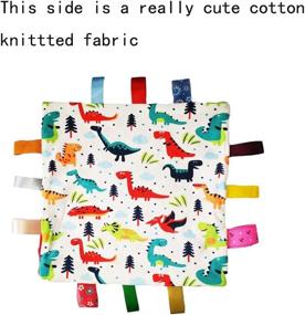 img 1 attached to 🦕 FOMUNI❤Deliver Fast❤ Baby Soft Touch Security Blanket with Tags,Tag Comforter, Comfort Blanket Gift for Toddler Child Kids, Dinosaur Comfort Blanket-Red