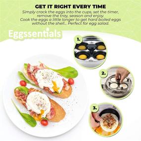 img 1 attached to Eggssentials Nonstick Egg Poacher Pan - Stainless Steel Poached Egg Maker, Food Grade Safe PFOA Free Cookware with Spatula, 4 Poaching Cups