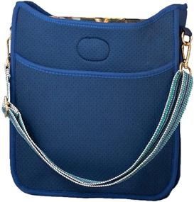 img 3 attached to 👜 Стильный фартук черный кроссбоди из неопрена: идеальные сумки и кошельки для женщин.