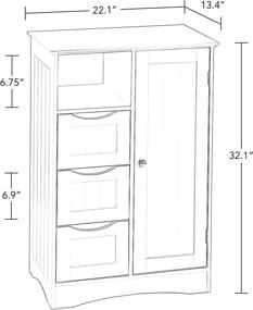 img 1 attached to 🗄️ RiverRidge Ashland Collection 1 Door, 3 Drawer, Gray Floor Cabinet: Stylish and Functional Storage Solution