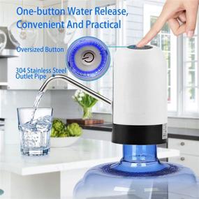 img 2 attached to 💦 Convenient Water Bottle Pump: Automatic USB Charging Dispenser for 3-5 Gallon Bottles – Ideal for Home, Office, and Outdoor Use (White)