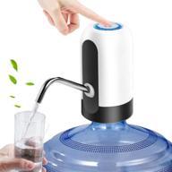 💦 convenient water bottle pump: automatic usb charging dispenser for 3-5 gallon bottles – ideal for home, office, and outdoor use (white) logo