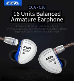 img 1 attached to 🎧 Наушники High-Fidelity In-Ear: CCA-C16 IEM с 8 сбалансированными арматурными драйверами, настраиваемая звуковая производительность, съемный кабель (без микрофона)